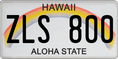 HI license plate ZLS800
