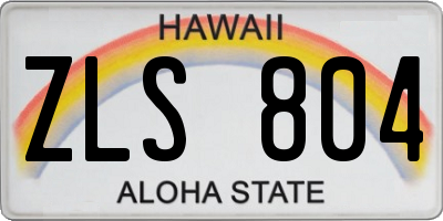HI license plate ZLS804