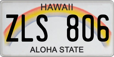 HI license plate ZLS806
