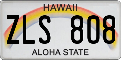 HI license plate ZLS808