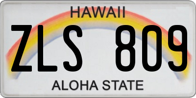 HI license plate ZLS809