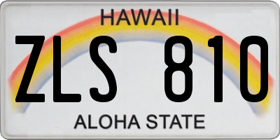 HI license plate ZLS810