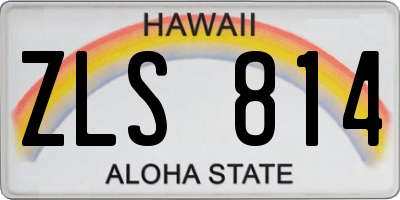 HI license plate ZLS814