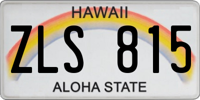 HI license plate ZLS815
