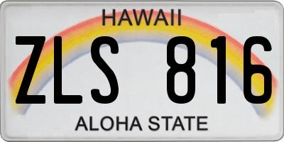 HI license plate ZLS816