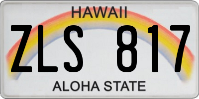 HI license plate ZLS817