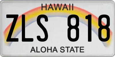 HI license plate ZLS818