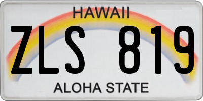 HI license plate ZLS819
