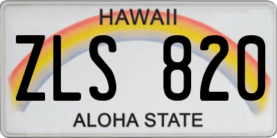 HI license plate ZLS820