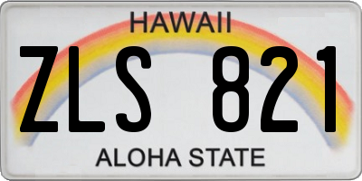 HI license plate ZLS821