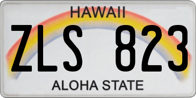 HI license plate ZLS823