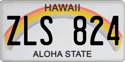 HI license plate ZLS824