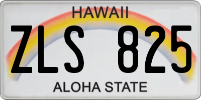 HI license plate ZLS825