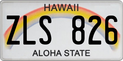 HI license plate ZLS826
