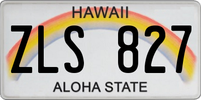 HI license plate ZLS827