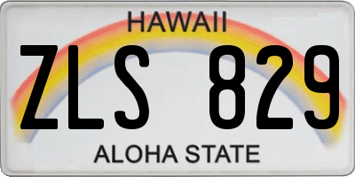 HI license plate ZLS829