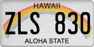 HI license plate ZLS830