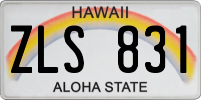 HI license plate ZLS831