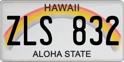 HI license plate ZLS832