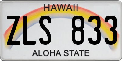 HI license plate ZLS833