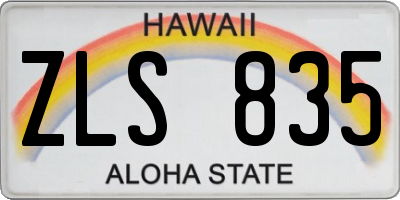 HI license plate ZLS835