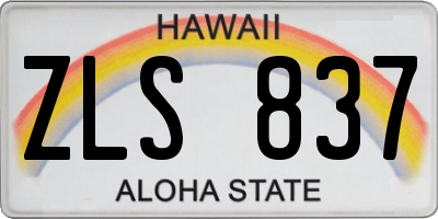 HI license plate ZLS837
