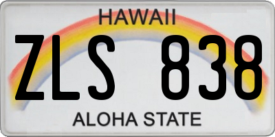 HI license plate ZLS838