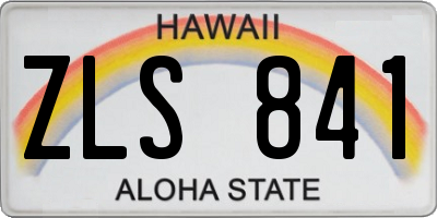 HI license plate ZLS841