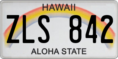 HI license plate ZLS842