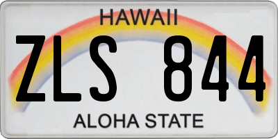 HI license plate ZLS844