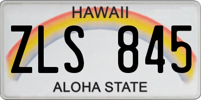 HI license plate ZLS845