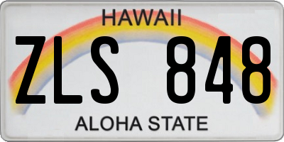 HI license plate ZLS848