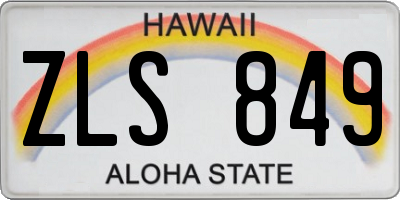 HI license plate ZLS849
