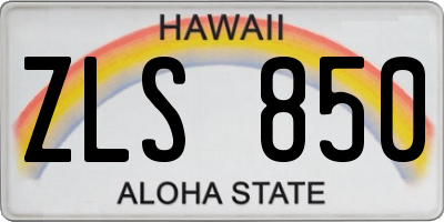 HI license plate ZLS850