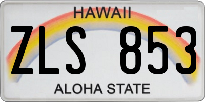 HI license plate ZLS853