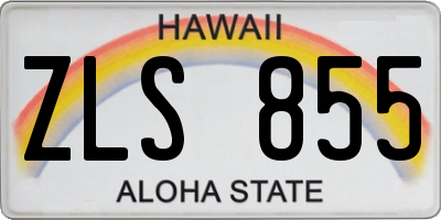 HI license plate ZLS855