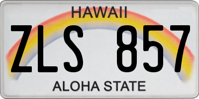 HI license plate ZLS857
