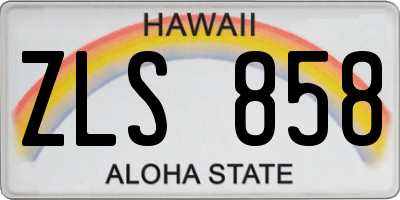 HI license plate ZLS858