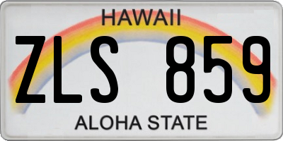 HI license plate ZLS859