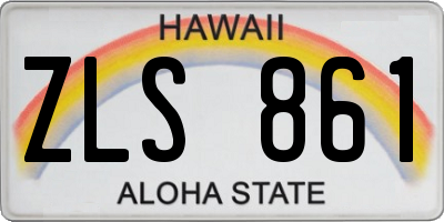 HI license plate ZLS861