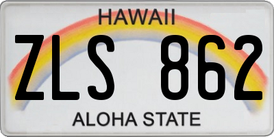 HI license plate ZLS862