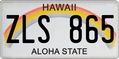 HI license plate ZLS865