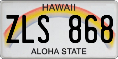 HI license plate ZLS868