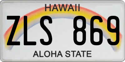 HI license plate ZLS869