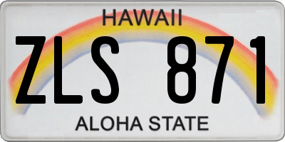 HI license plate ZLS871