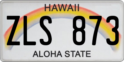 HI license plate ZLS873