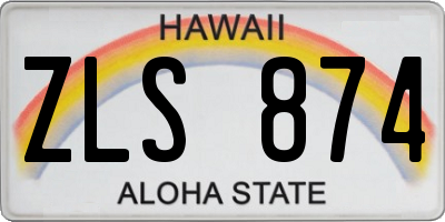 HI license plate ZLS874