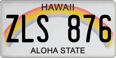HI license plate ZLS876
