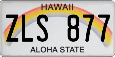 HI license plate ZLS877