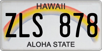 HI license plate ZLS878